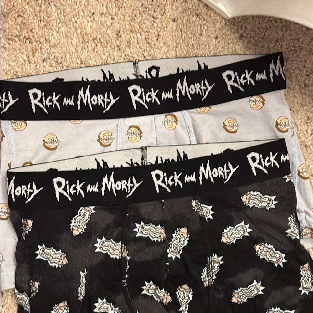 H&M Rick and Morty Men's Boxer Briefs - Black and Gray 2 pair Size Small